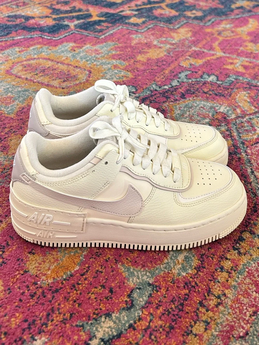 Nike | Women’s Pale Yellow/Lavender Air Force 1 Low-Top Platform Sneakers Sz 8.5